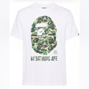 A Bathing Ape White Camo Logo Tee